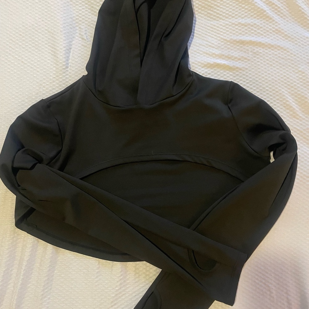 Black Hooded Women's Top